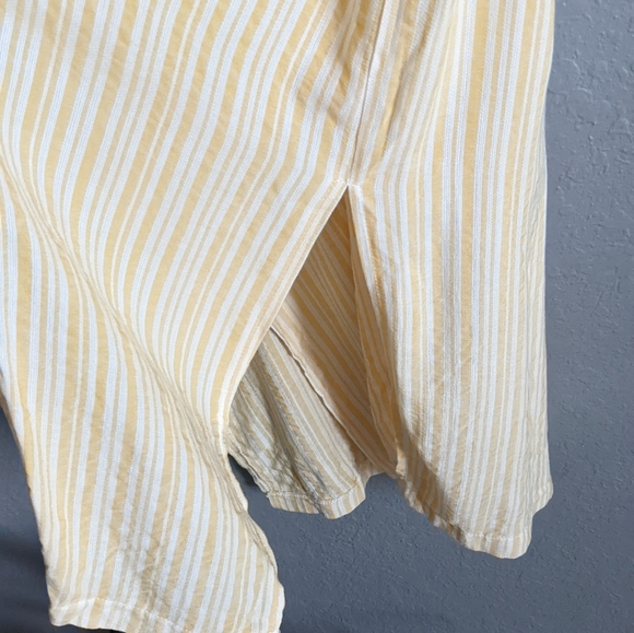 Skylar + Madison Dress | Button Yellow V Neck Belted - Picture 8 of 8